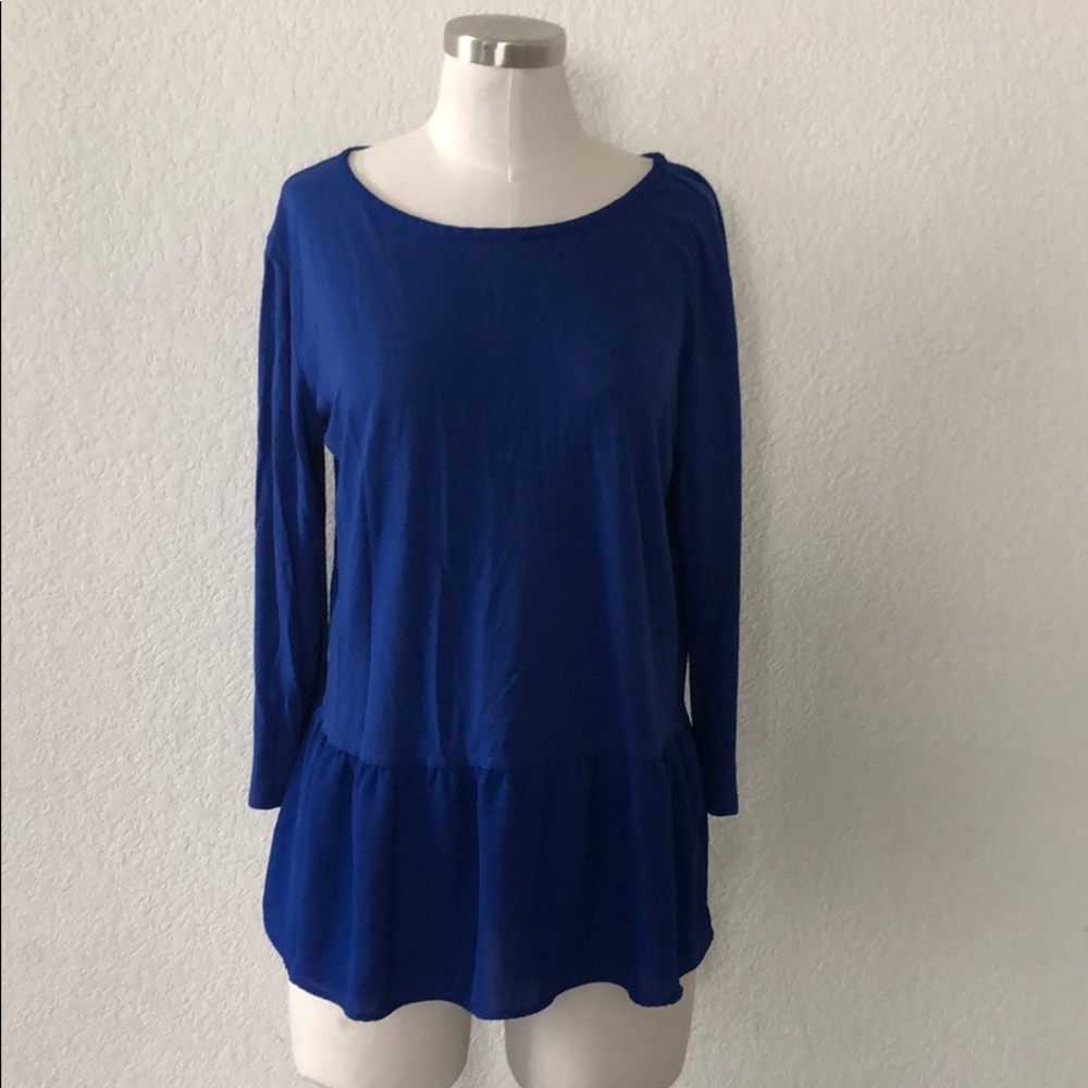 Blue peplum top